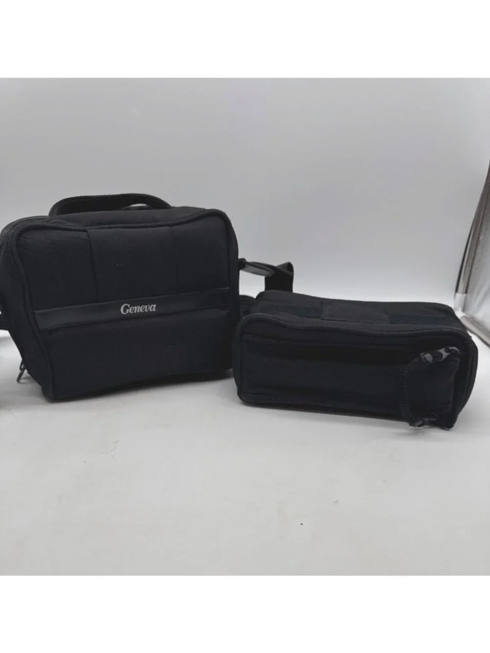 Geneva Black Camera Bag With Adjustable Strap & Detachable Pouch - Multi-Compart